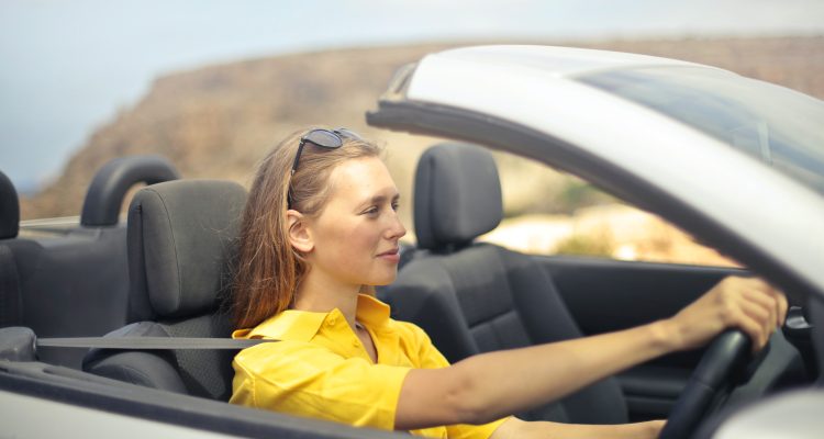 Young lady driving